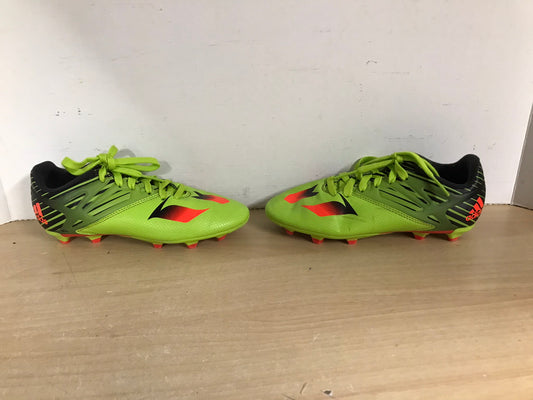 Soccer Shoes Cleats Child Size 3 Adidas Mesis Black Lime Red Excellent