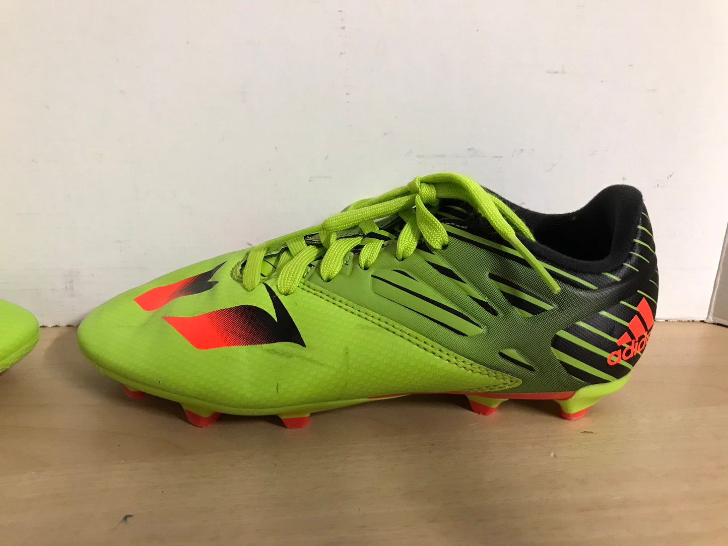 Soccer Shoes Cleats Child Size 3 Adidas Mesis Black Lime Red Excellent