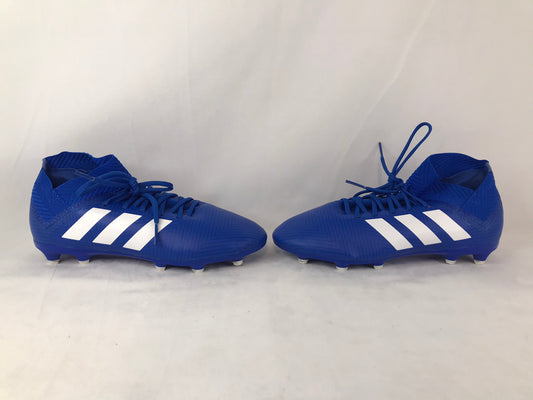 Soccer Shoes Cleats Child Size 3 Adidas Nemezziz Blue White Slipper Foot Excellent
