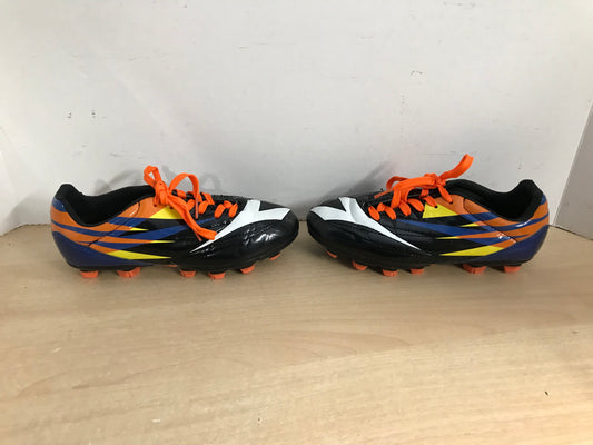 Soccer Shoes Cleats Child Size 3 Diadora Black Orange Yellow Excellent
