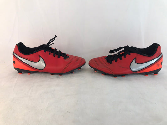 Soccer Shoes Cleats Child Size 3 Nike Tiempo Red Grey Minor Marks