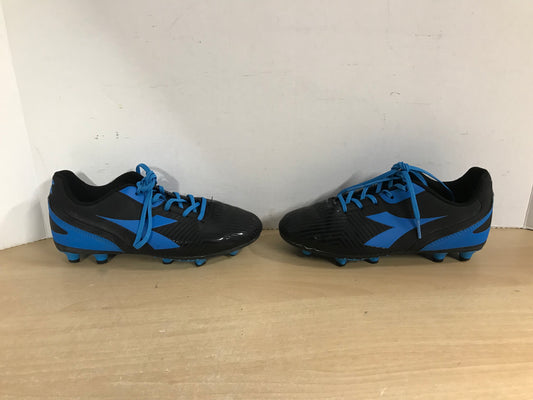 Soccer Shoes Cleats Child Size 4 Diadora Black Blue As New