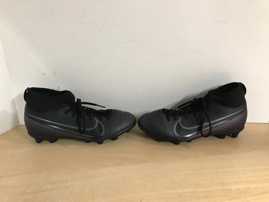 Soccer Shoes Cleats Child Size 4 Nike Mercurial Slipper Foot Black Grey Excellent