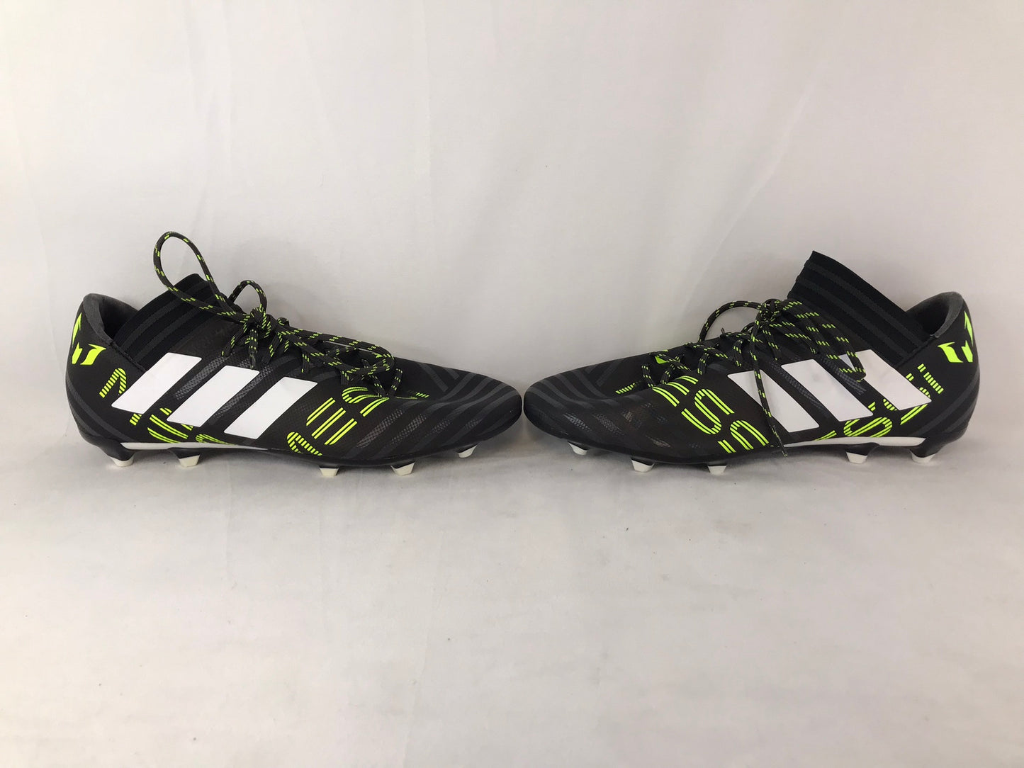 Soccer Shoes Cleats Men's Size 11 Adidas Nemezziz Black White Lime Excellent