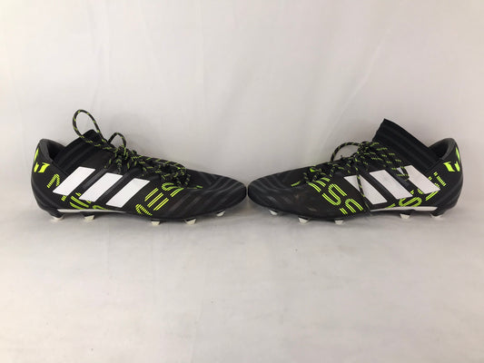 Soccer Shoes Cleats Men's Size 11 Adidas Nemezziz Black White Lime Excellent