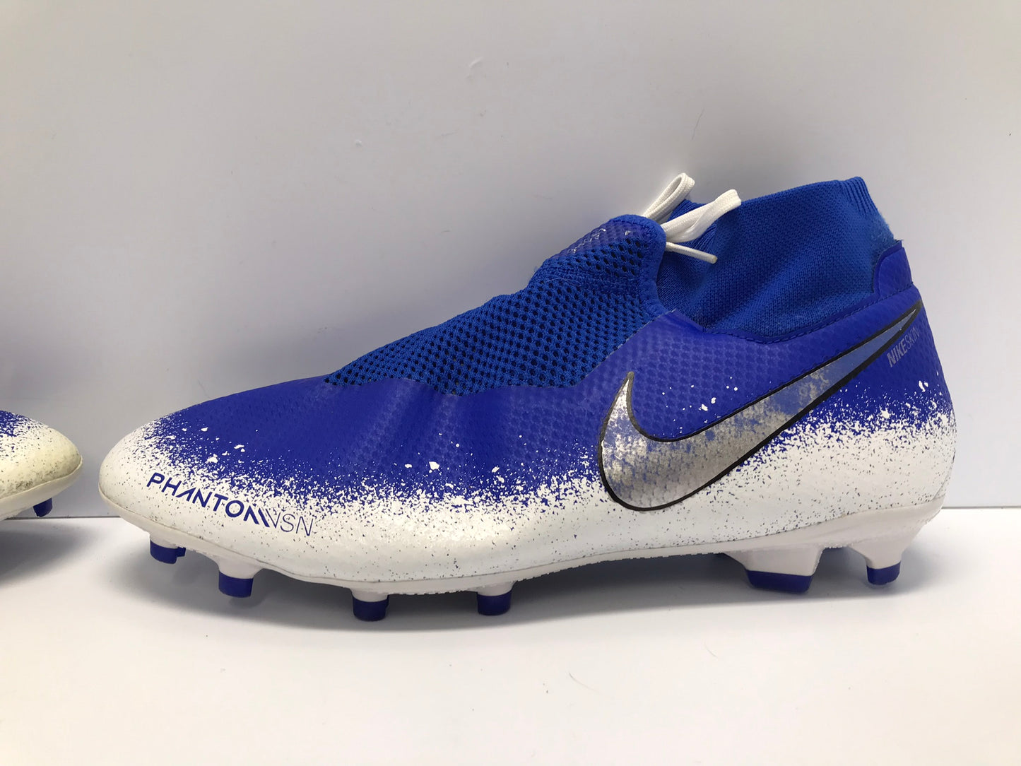 Soccer Shoes Cleats Men's Size 11 Nike Phantom Elite Blue Silver Grey Excellent