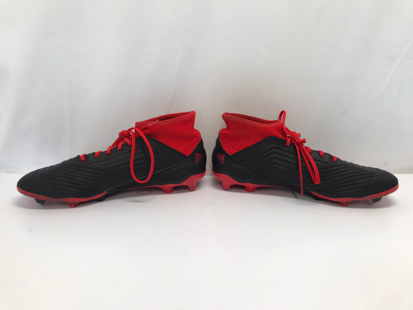 Soccer Shoes Cleats Men's Size 12 Adidas Preditor With Slipper Foot Black Red White