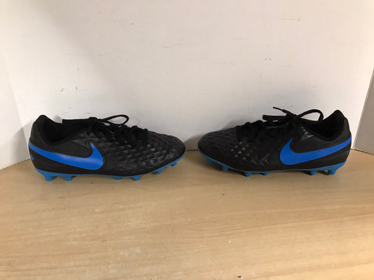 Soccer Shoes Cleats Men's Size 6 Nike Tiempo Black Blue Excellent