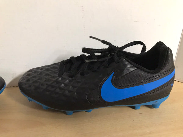 Soccer Shoes Cleats Men's Size 6 Nike Tiempo Black Blue Excellent