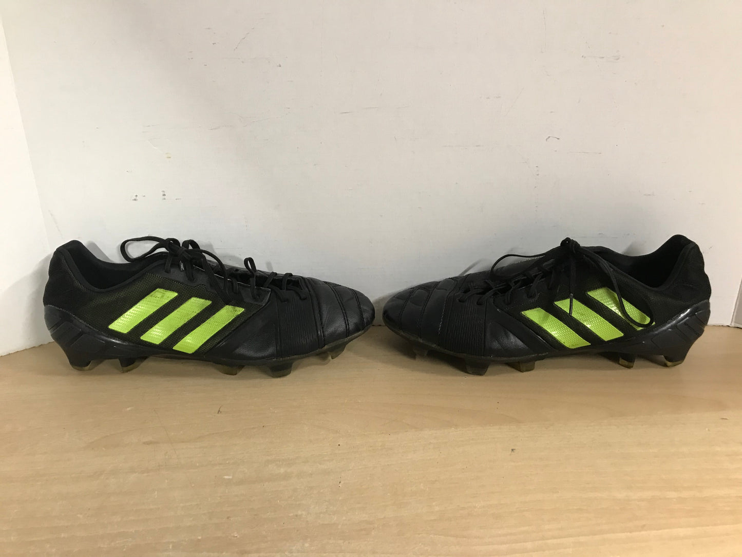 Soccer Shoes Cleats Men's Size 7.5 Adidas Nitrocharge Leather Black Lime Excellent