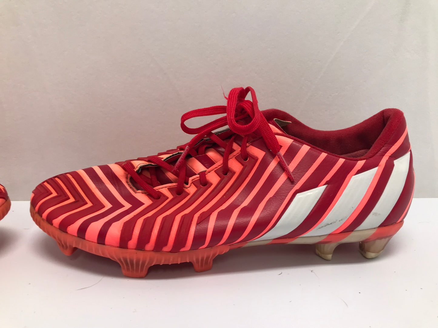 Soccer Shoes Cleats Men's Size 7.5 Adidas Predator Red Tangerine Excellent