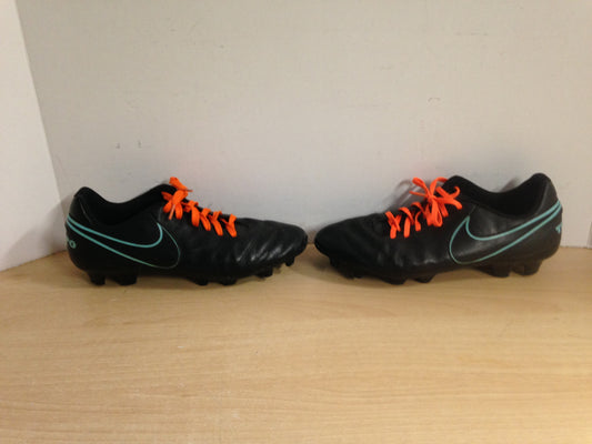 Soccer Shoes Cleats Men's Size 7 Nike Tiempo Black Orange Teal