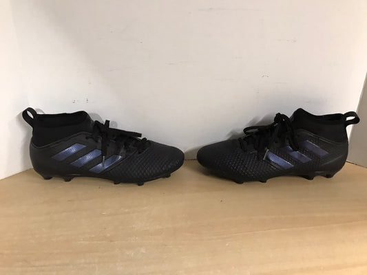 Soccer Shoes Cleats Men's Size 8.5 Adidas Black Blue With Slipper Foot Minor Wear