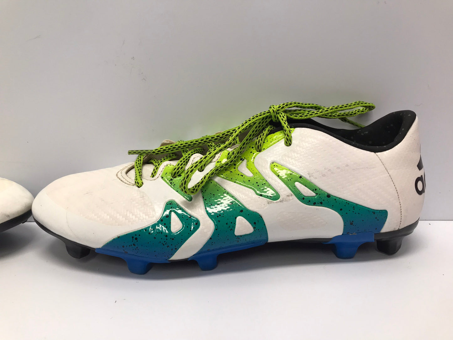 Soccer Shoes Cleats Men's Size 8.5  Adidas X White Blue Lime