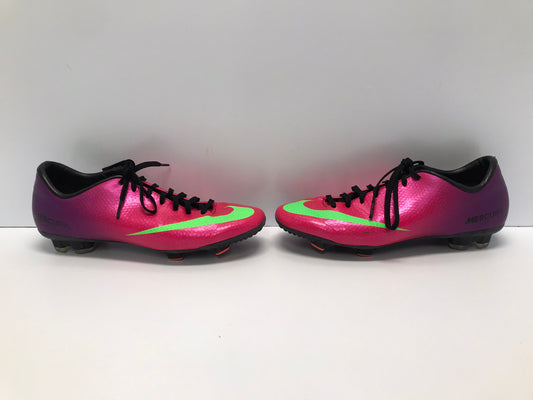 Soccer Shoes Cleats Men's Size 8.5 Nike Mercurial Fushia Purple Lime Excellent