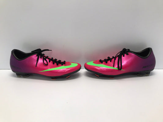 Soccer Shoes Cleats Men's Size 8.5 Nike Mercurial Fushia Purple Lime Excellent