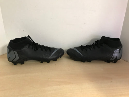 Soccer Shoes Cleats Men's Size 8 Nike Mercurial Black Grey With Slipper Foot Excellent