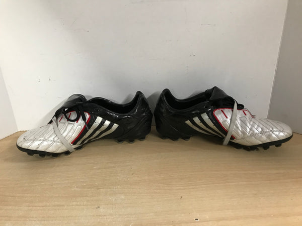 Soccer Shoes Cleats Men's Size 9 Adidas Predito Black Grey Silver Excellent