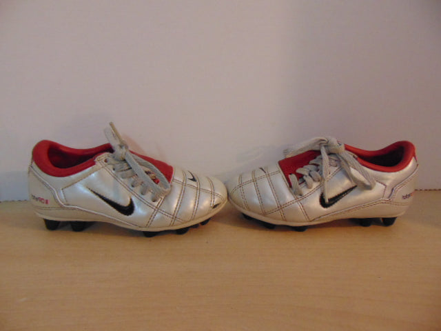 Soccer Shoes Cleats Child Size 10 Nike Total 90 Red Silver