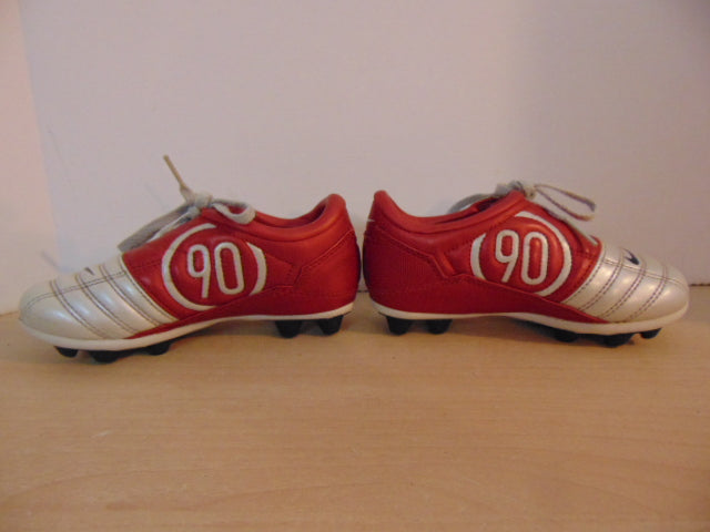 Soccer Shoes Cleats Child Size 10 Nike Total 90 Red Silver