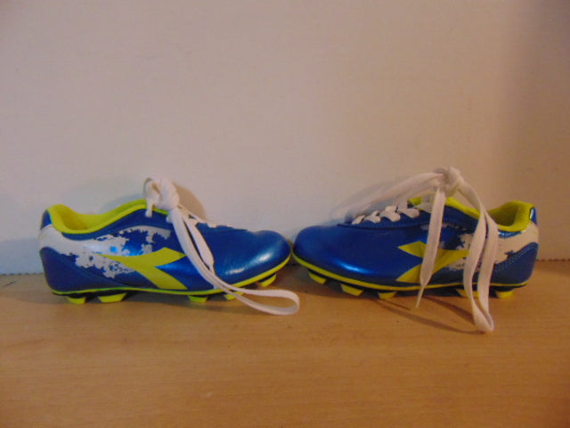 Soccer Shoes Cleats Child Size 11 Diadora Blue Lime As New