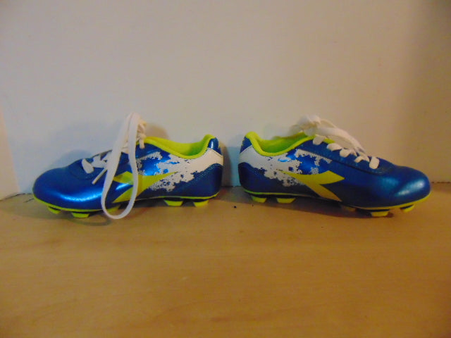 Soccer Shoes Cleats Child Size 11 Diadora Blue Lime As New