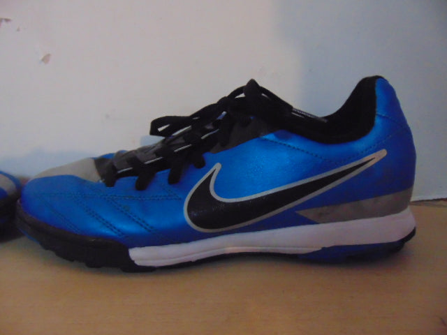 Soccer Shoes Cleats Indoor Child Size 4.5 Nike Total 90 Blue Black