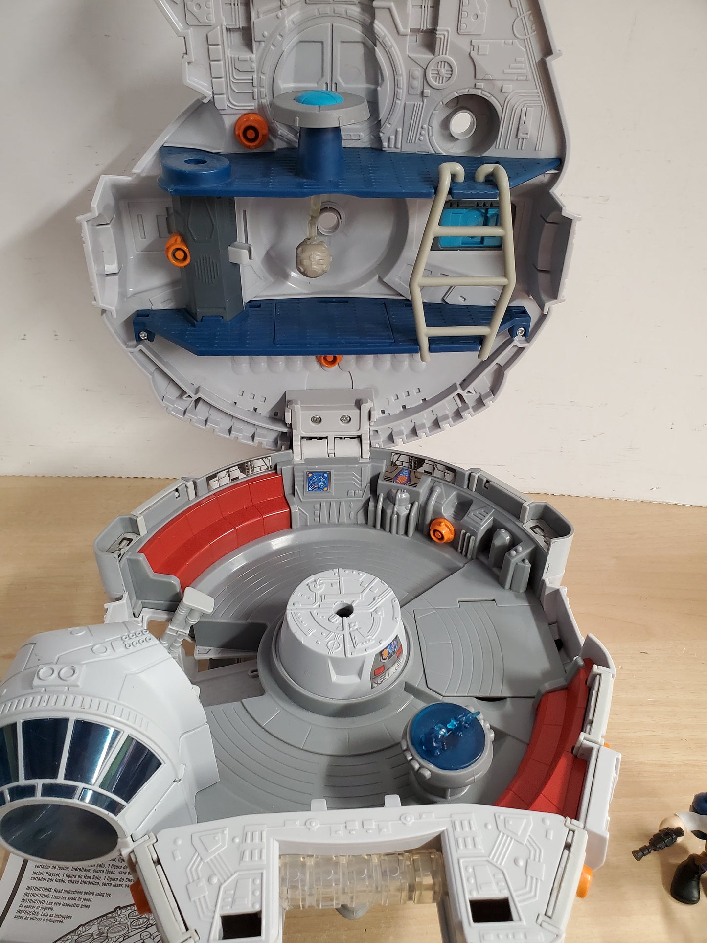 Star Wars Playskool Heroes Jedi Force Millennium Falcon with Han Solo Chewbacca Excellent