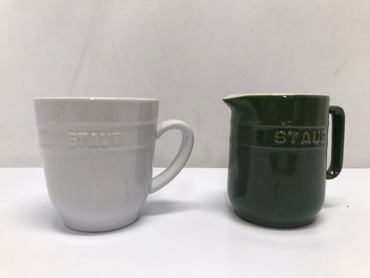 Staub Brand Coffee Mug and Large Creamer Jug Both New