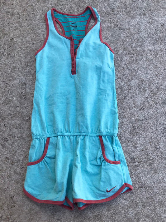 Summer Sports Romper Child Size 14-16 Nike Tank Short 1 pc Aqua Blue As New