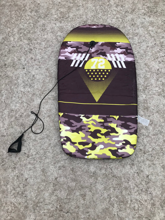 Surf Boogie Board Bodyboard Skim Boogie Board Lime Grey With Tow Rope 33 x 20 inch