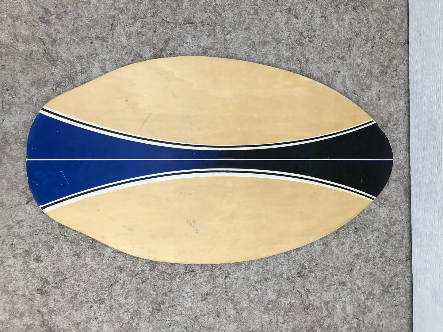 Surf SkimBoard Black Blue Wood Fantastic Quality  35 x 20 inch