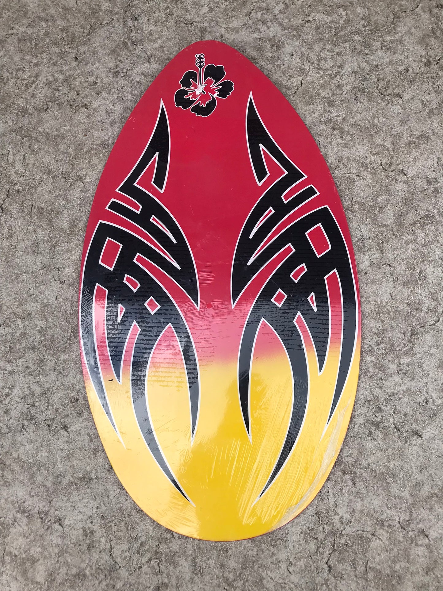 Surf SkimBoard Wood  Red Black Yellow  New Sealed  35 x 20 inch