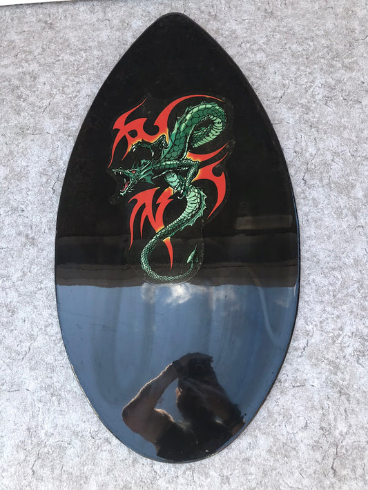 Surf SkimBoard Wood Large Black Dragon Laminated Water Sports 42 x 22 Outstanding Quality Adult Size