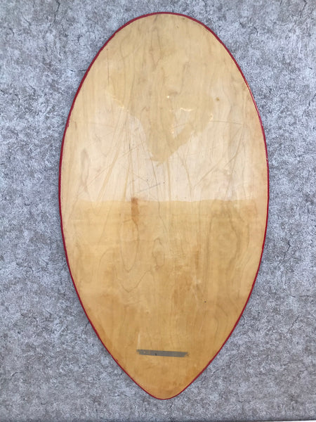 Surf SkimBoard Wood Large Red Skull Flames  Laminated Water Sports 42 x 22 Outstanding Quality Adult Size