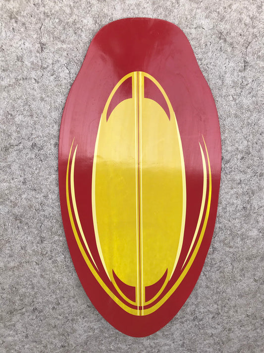 Surf SkimBoard Red Yellow Large Size Wood Fantastic Quality  41 x 22 inch