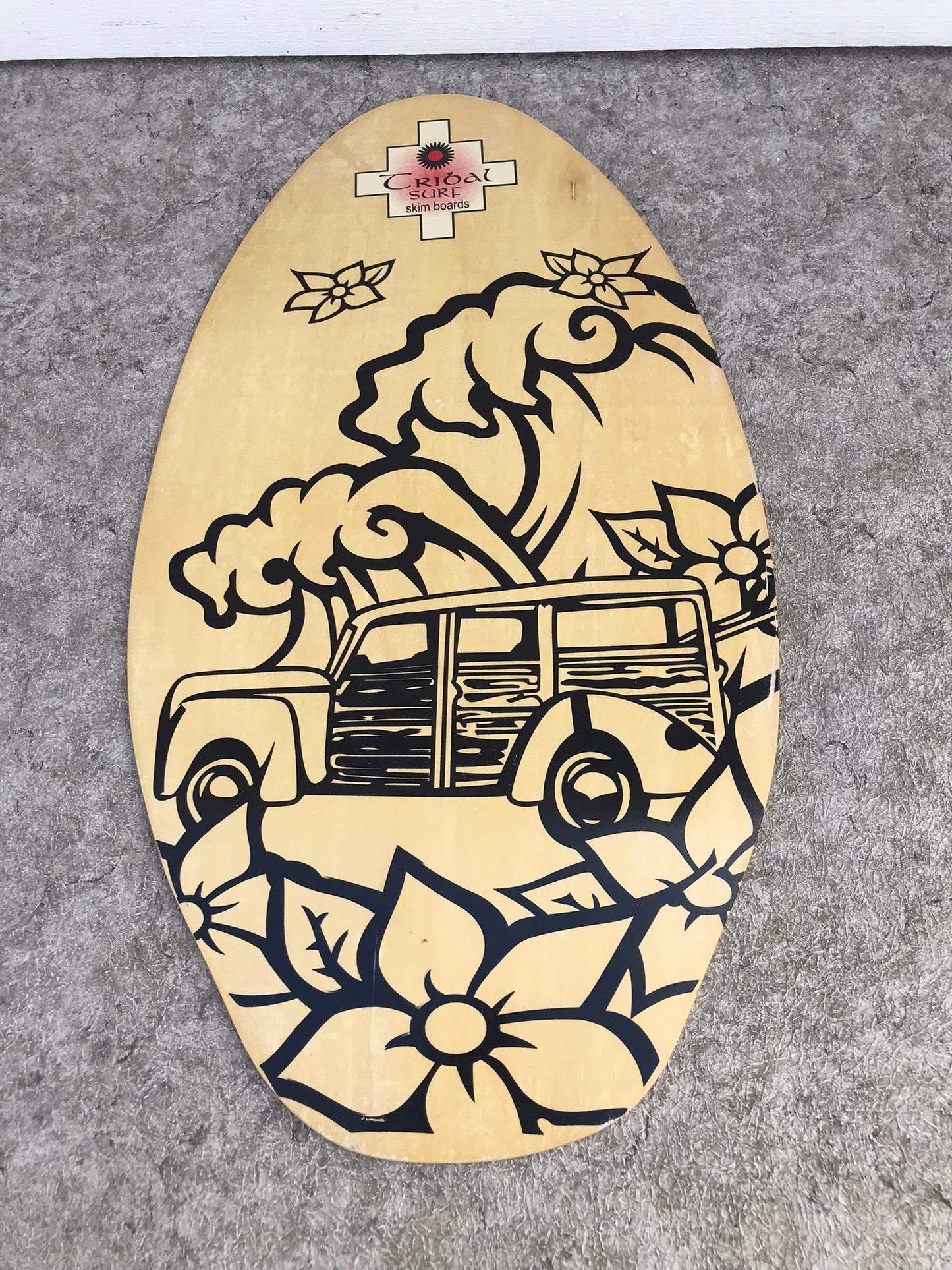 Surf SkimBoard Tribal Surf Wood 35 x 20 inch