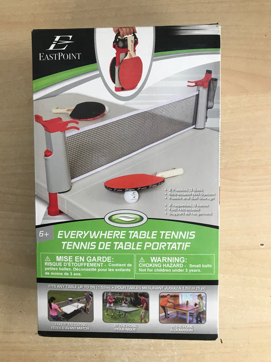 Table Tennis Outdoor Indoor Game Adult Family East Point Can Use On Any Table NEW IN BOX