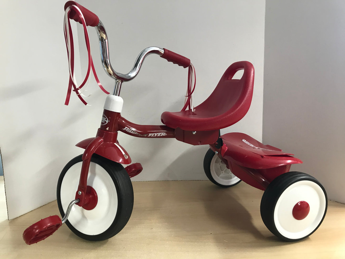 Trike Radio Flyer My First Ridem Red Metal With Basket On Back Excellent As New Age 1-3