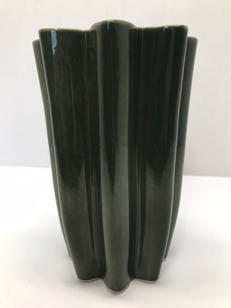 Vintage Large Pottery Vase Bottom Stamped Canada  Sage Green Measures 10 x 6 inch Excellent As New