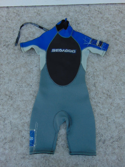 Wetsuit Child Size 8 Sea Doo Blue Grey 2-3 mm Neoprene New Demo Model