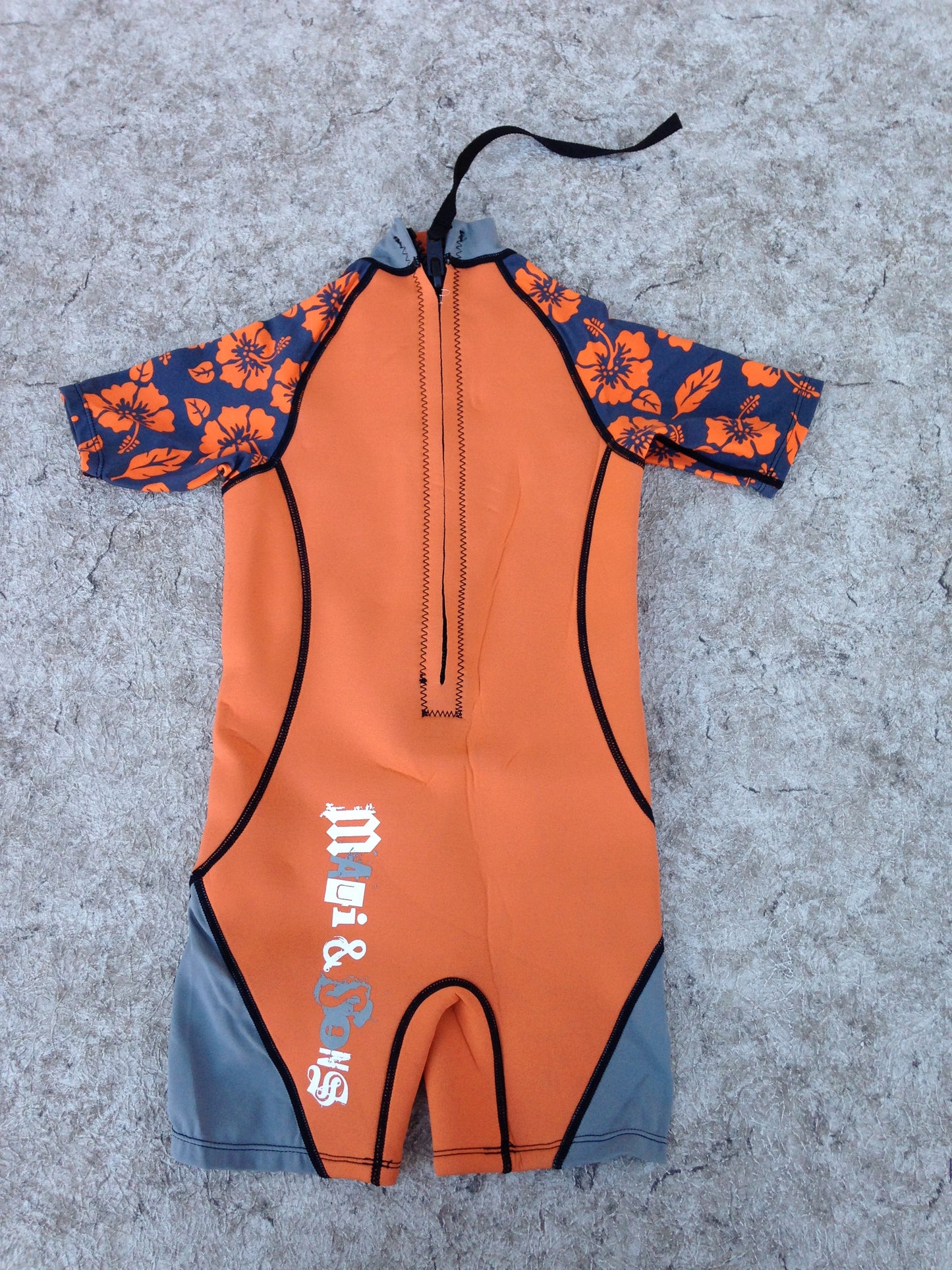 Wetsuit Child Size 8 Maui and Sons Orange Grey 2-3 mm Neoprene