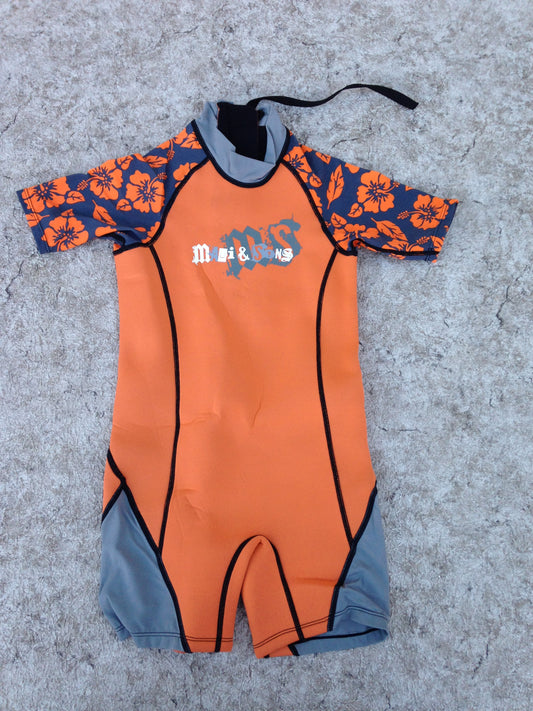 Wetsuit Child Size 8 Maui and Sons Orange Grey 2-3 mm Neoprene