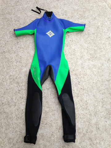 Wetsuit Men's Ladies Unisex Size Medium Full Bare Surf Ski Paddle 5-4 mm Neoprene Black Blue Lime