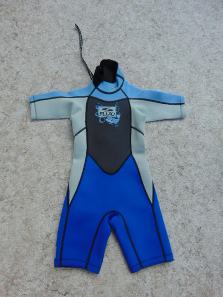 Wetsuit Child Size 6 Fluid Blue Grey 2-3 mm Neoprene