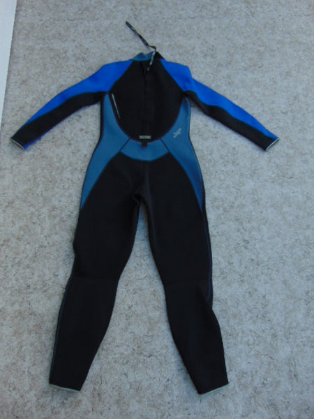 Wetsuit Child Size 16 Bare 1 Pc Full 2-3 mm Neoprene Black and Blue Excellent Quality