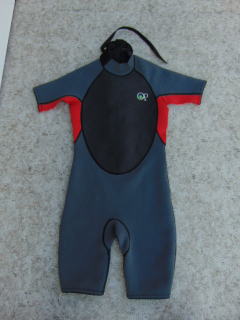 Wetsuit Child Size 14 Ocean Pacific Grey Red 2-3 mm Neoprene New Demo Model