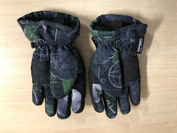 Winter Gloves and Mitts Child Size 4 Star Wars Black Grey  Excellent