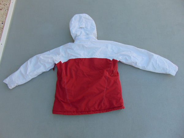 Winter Coat Ladies Size Large Helly Hansen Snowboarding With Snow Belt White Red