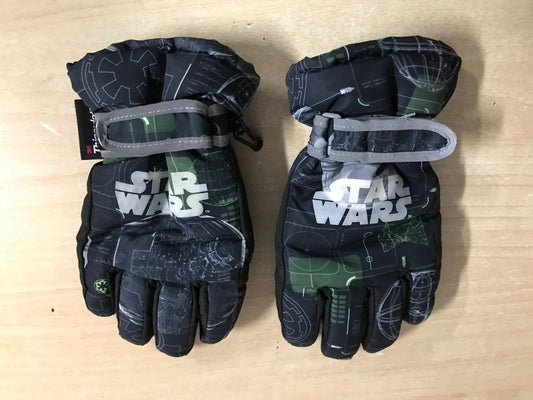 Winter Gloves and Mitts Child Size 4 Star Wars Black Grey  Excellent